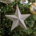 12" Textured Champagne Star Ornament