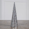 15" Silver & Rose Gold Sequin Conical Table Top