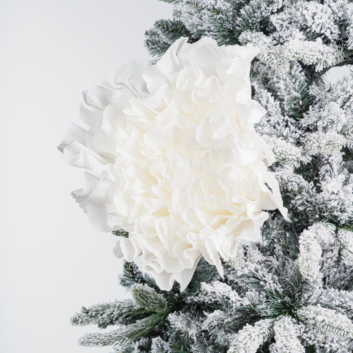 White Carnation Flower with Glitter