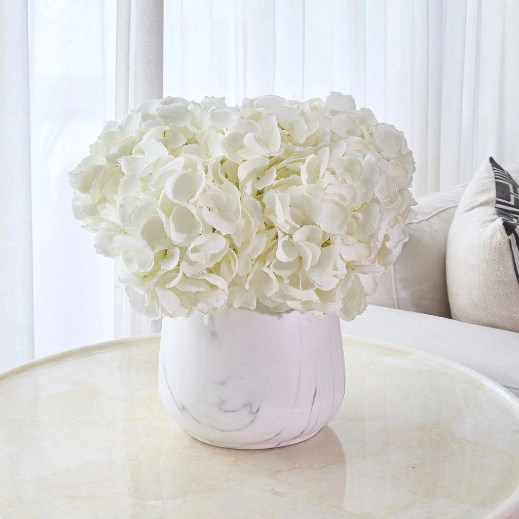 20" Faux White Hydrangea Flower