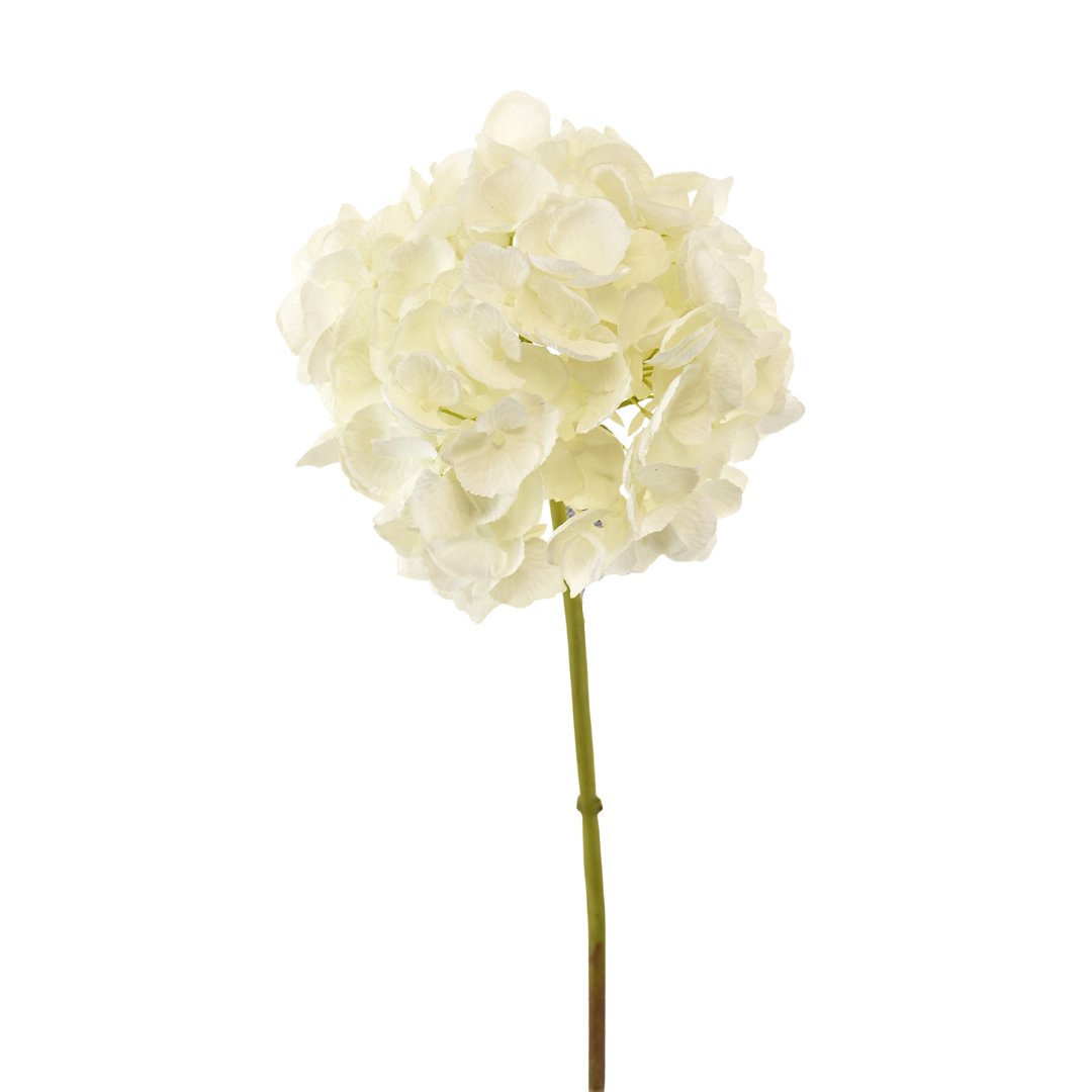 20" Faux White Hydrangea Flower