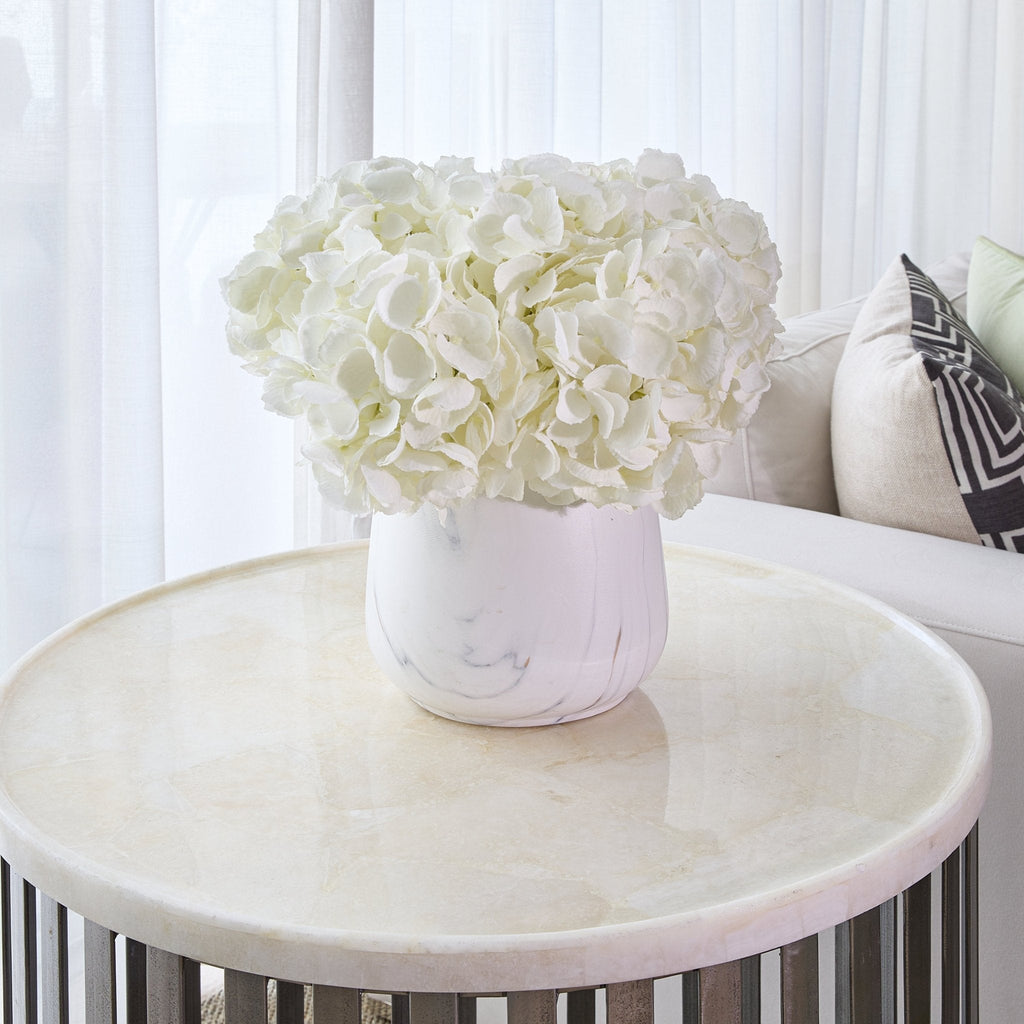 20" Faux White Hydrangea Flower