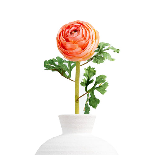 24" Faux Peach Ranunculus