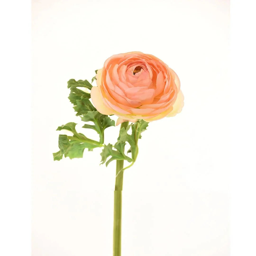 24" Faux Peach Ranunculus