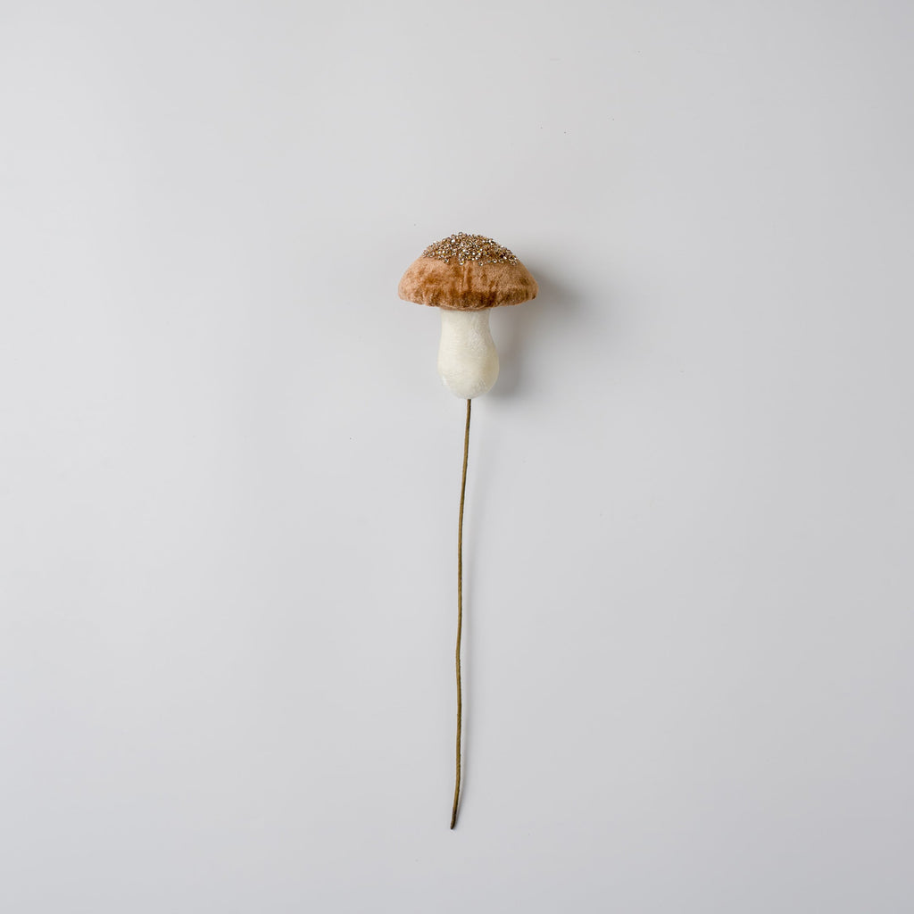 Medium Amber Mushroom Ornament With Rhinestones