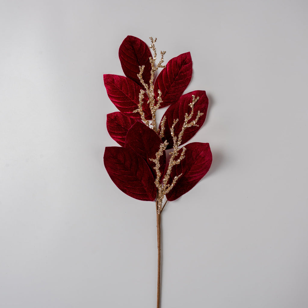 Burgundy Velvet Magnolia Leaf Pick