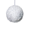 5"  White Sequin Ball Ornament