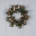 Champagne Pine Wreath with Ornaments
