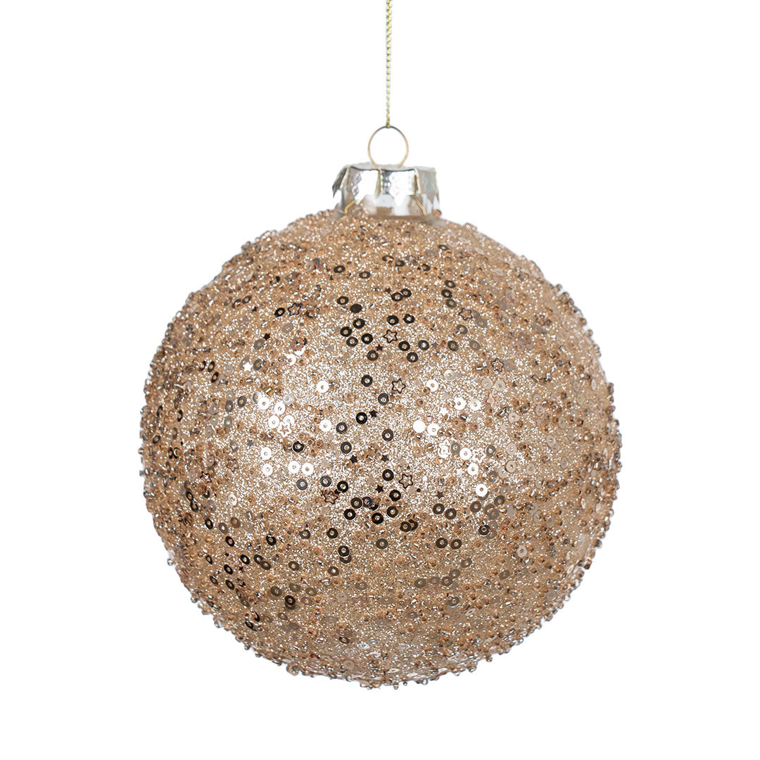 Champagne Ball Ornament with Sequins