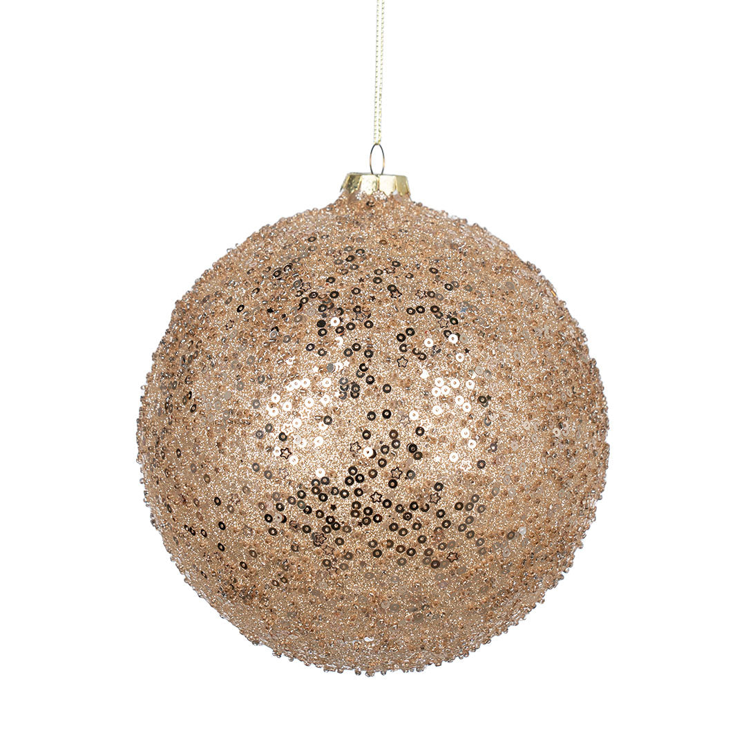 Champagne Ball Ornament with Sequins
