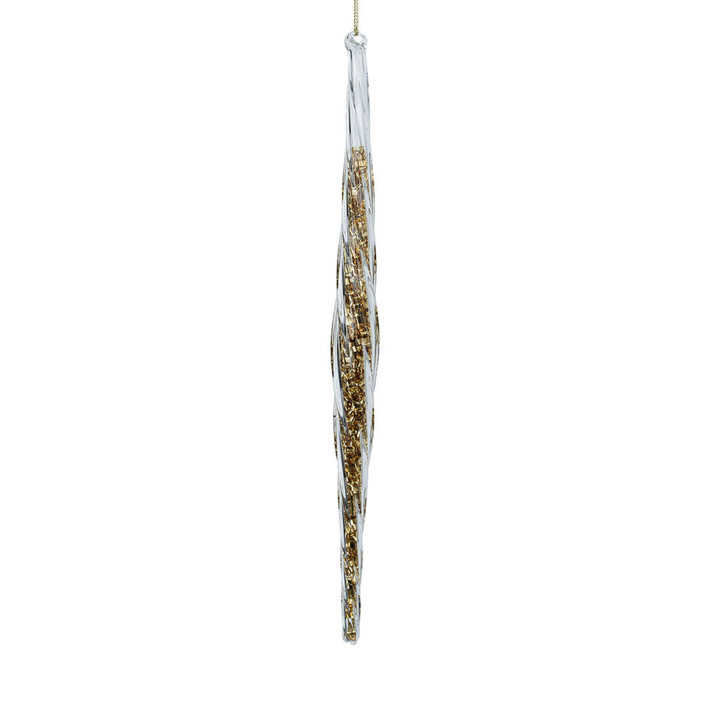 Champagne Finial Ornament with Glitter
