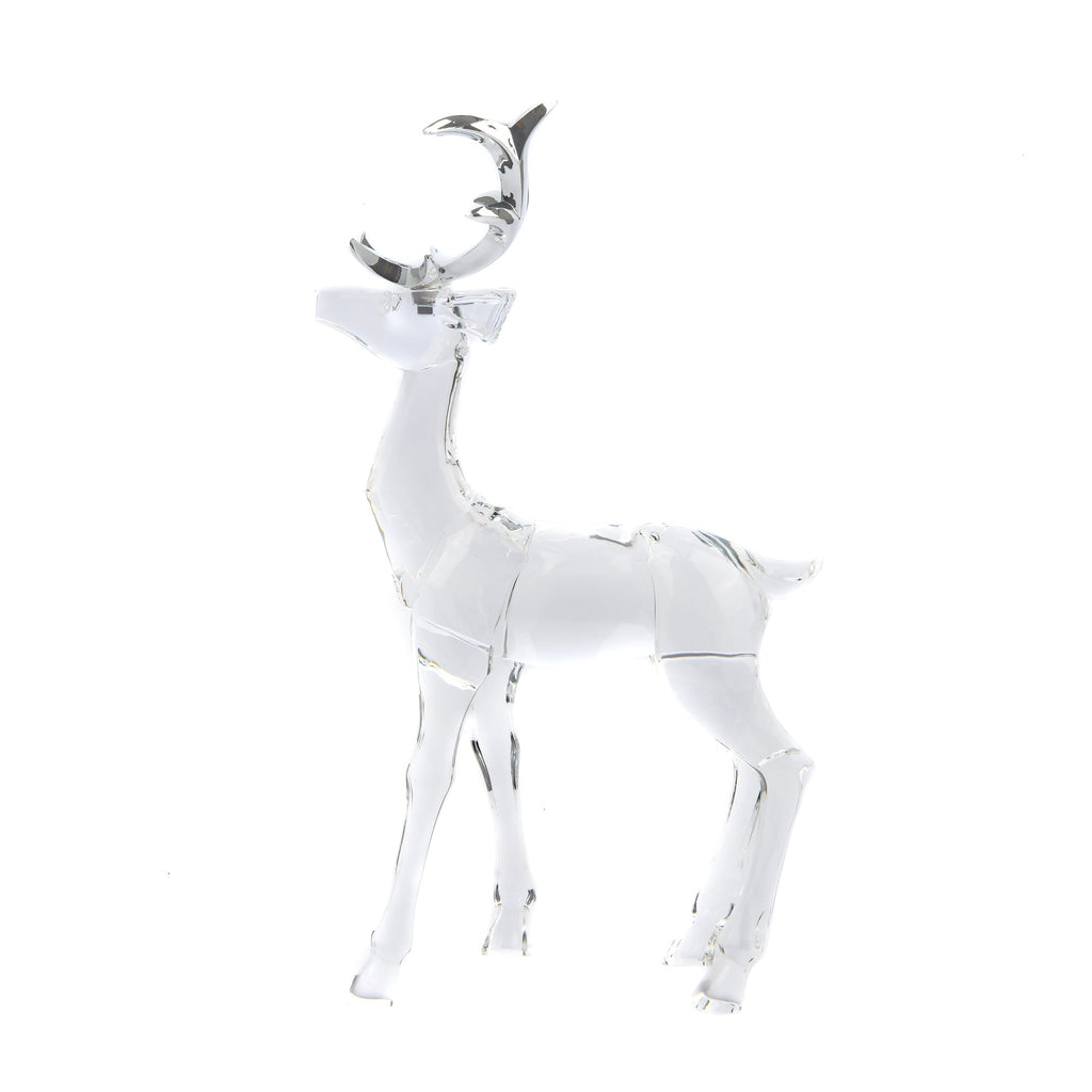 Acrylic Standing Reindeer with Metallic Silver Horns Tabletop