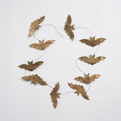 Antique Gold Bats Metal Garland