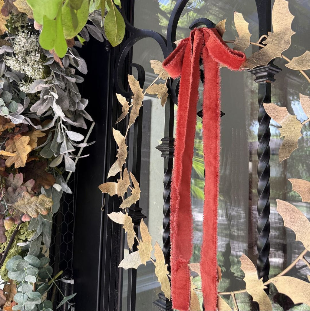 Antique Gold Metal Bat Wreath
