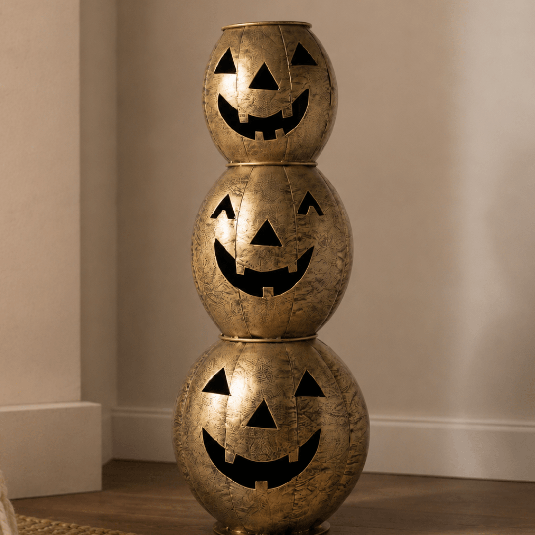 Antique Gold Metal Pumpkin Tabletop