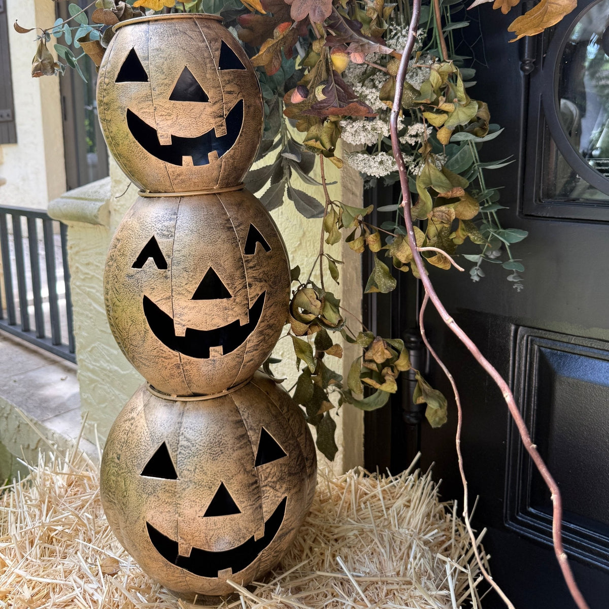 Antique Gold Metal Pumpkin Tabletop