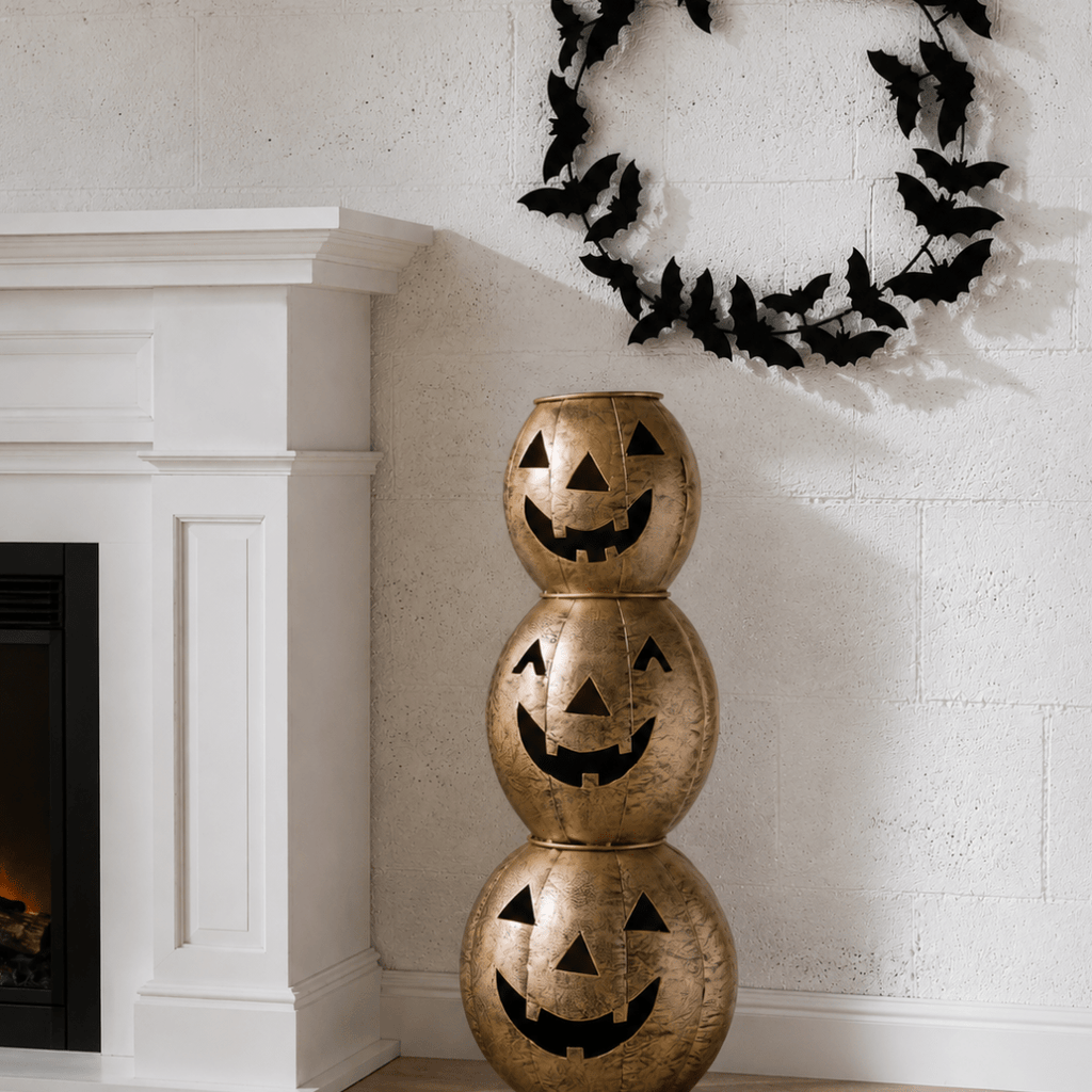 Antique Gold Metal Pumpkin Tabletop