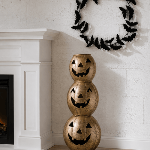 Antique Gold Metal Pumpkin Tabletop