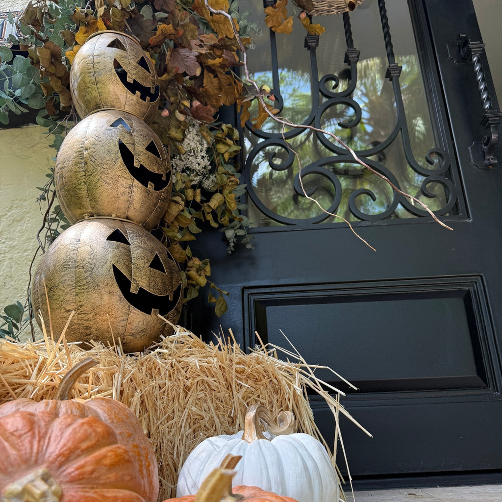 Antique Gold Metal Pumpkin Tabletop