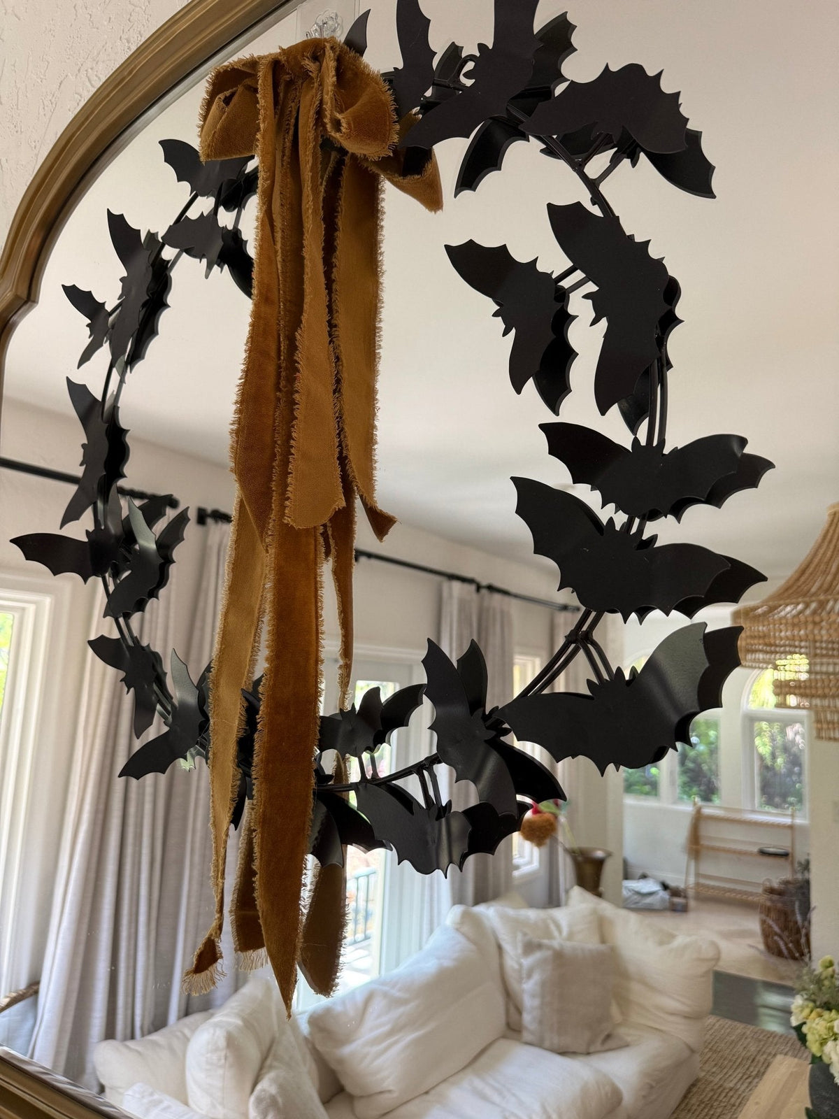 Black Metal Bat Wreath