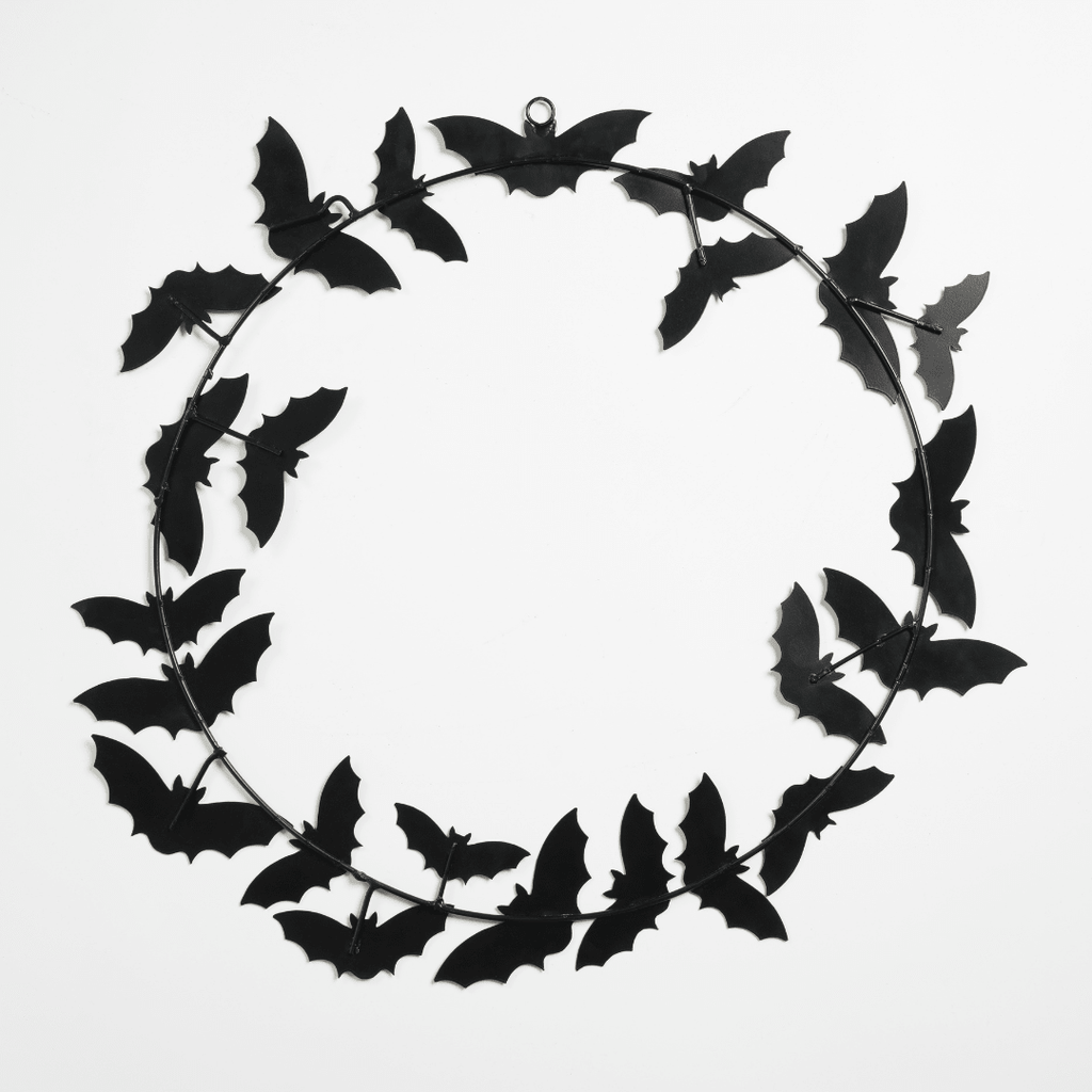Black Metal Bat Wreath