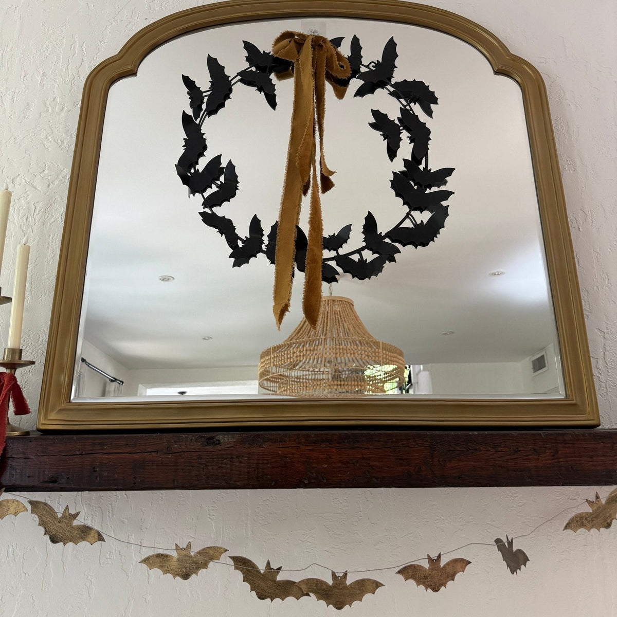 Black Metal Bat Wreath