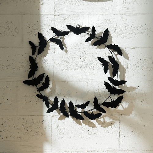 Black Metal Bat Wreath