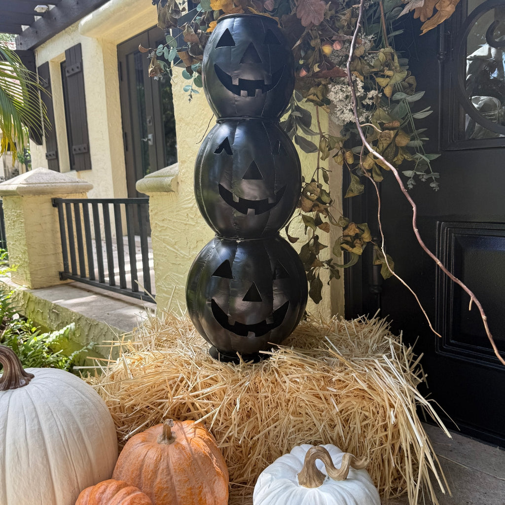 Black Metal Pumpkin Tabletop