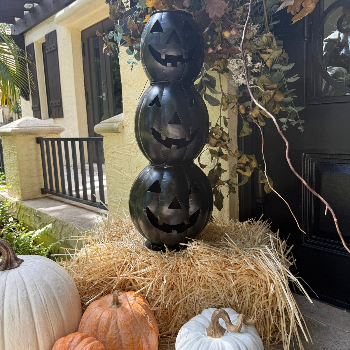 Black Metal Pumpkin Tabletop