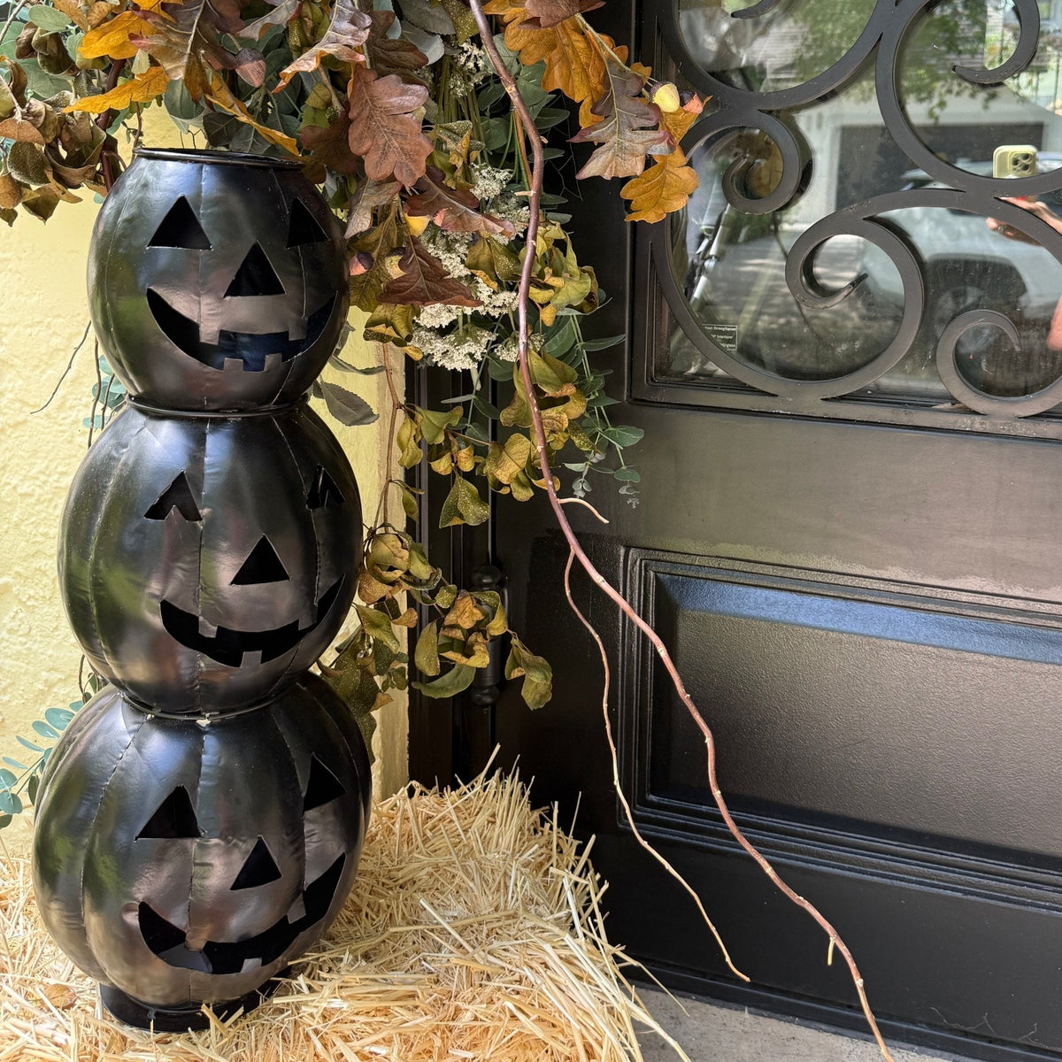 Black Metal Pumpkin Tabletop