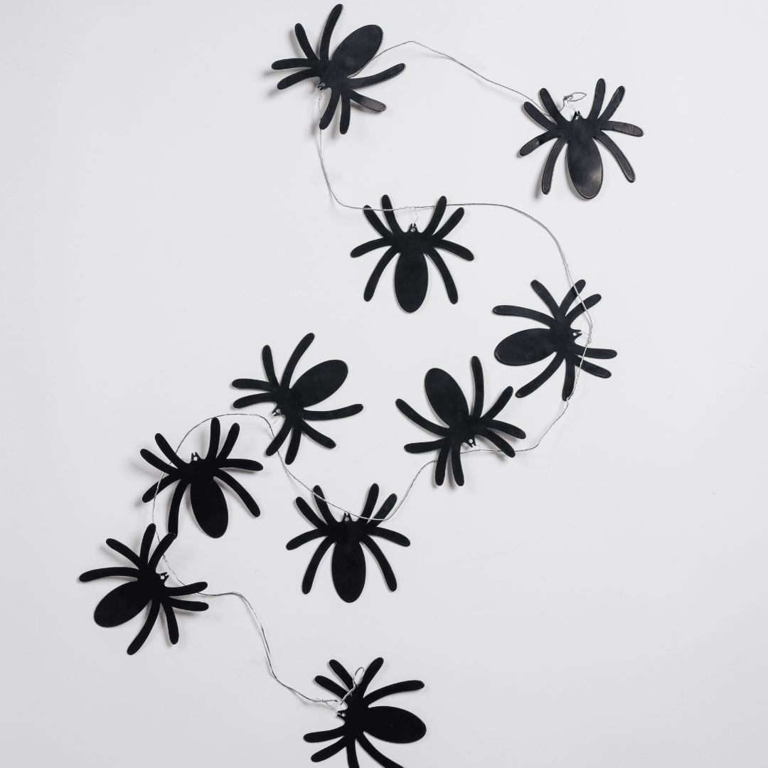 Black Metal Spider Garland