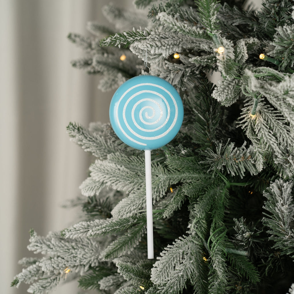 Blue Glitter Dusted Lollipop Ornament