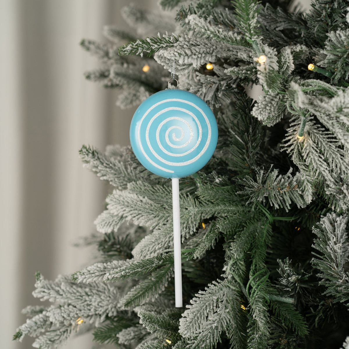 Blue Glitter Dusted Lollipop Ornament