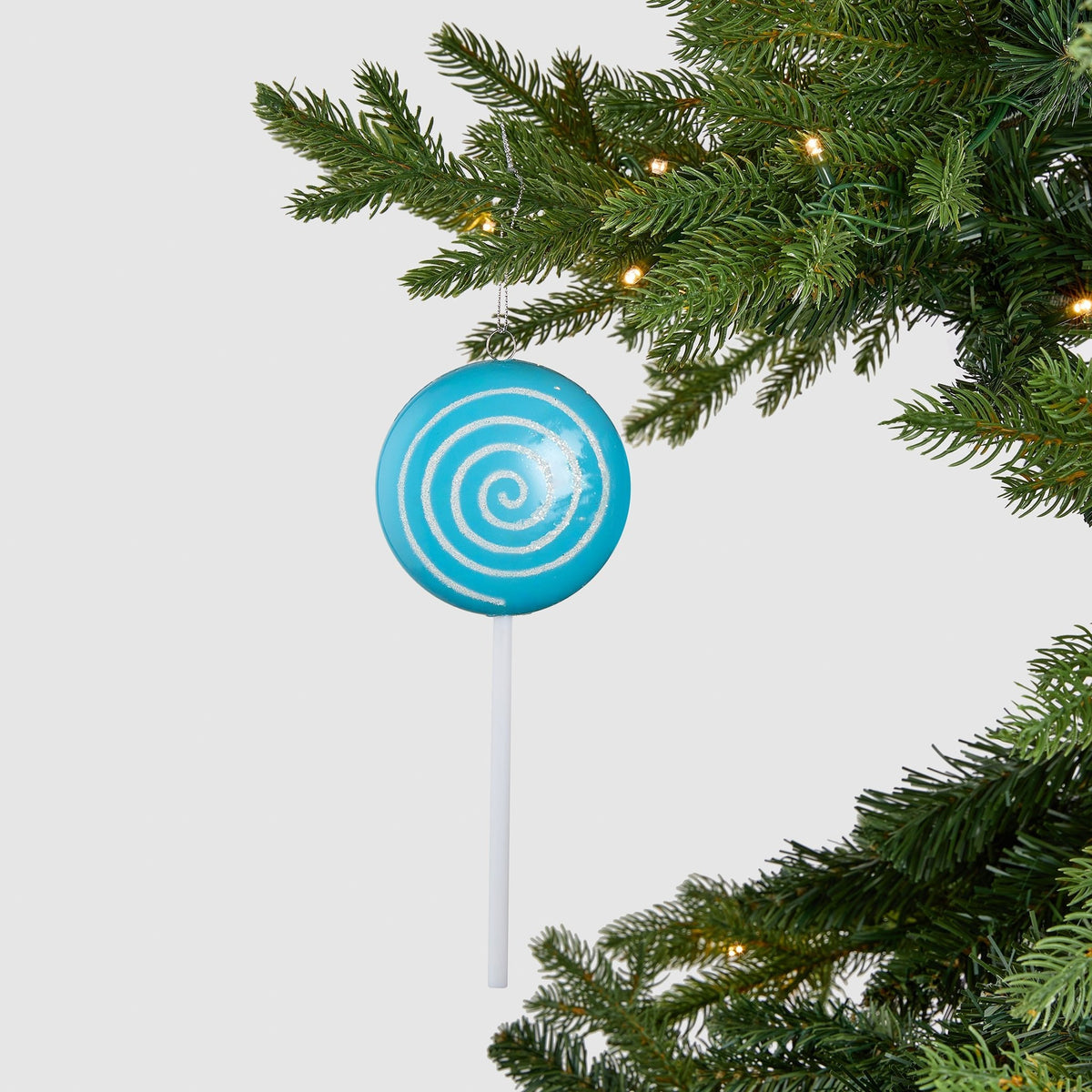 Blue Glitter Dusted Lollipop Ornament