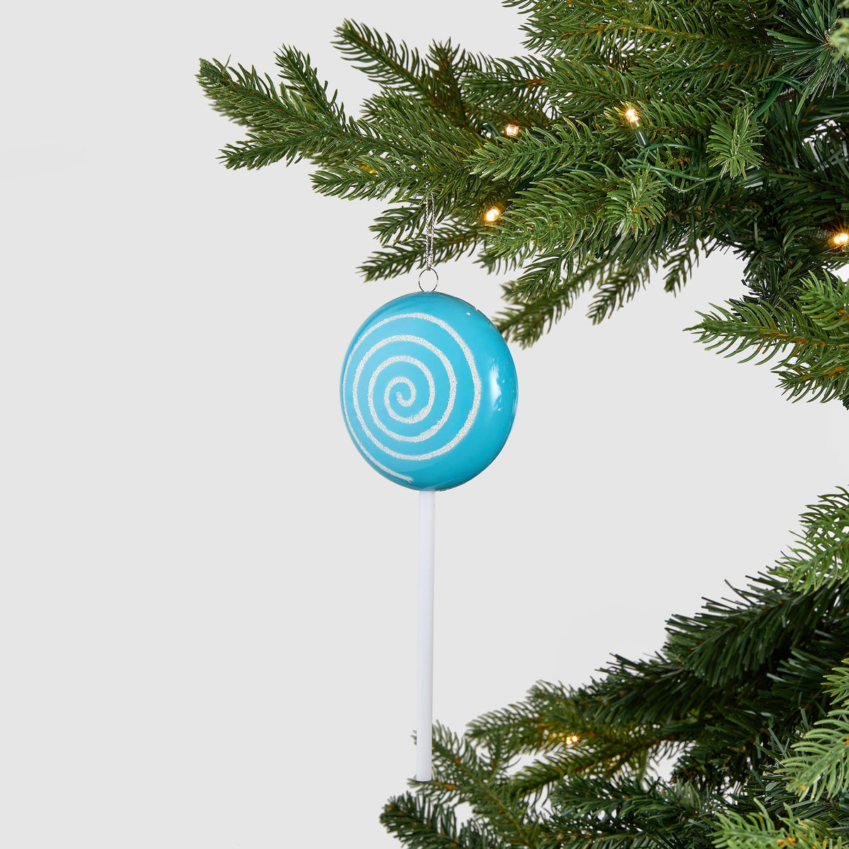 Blue Glitter Dusted Lollipop Ornament