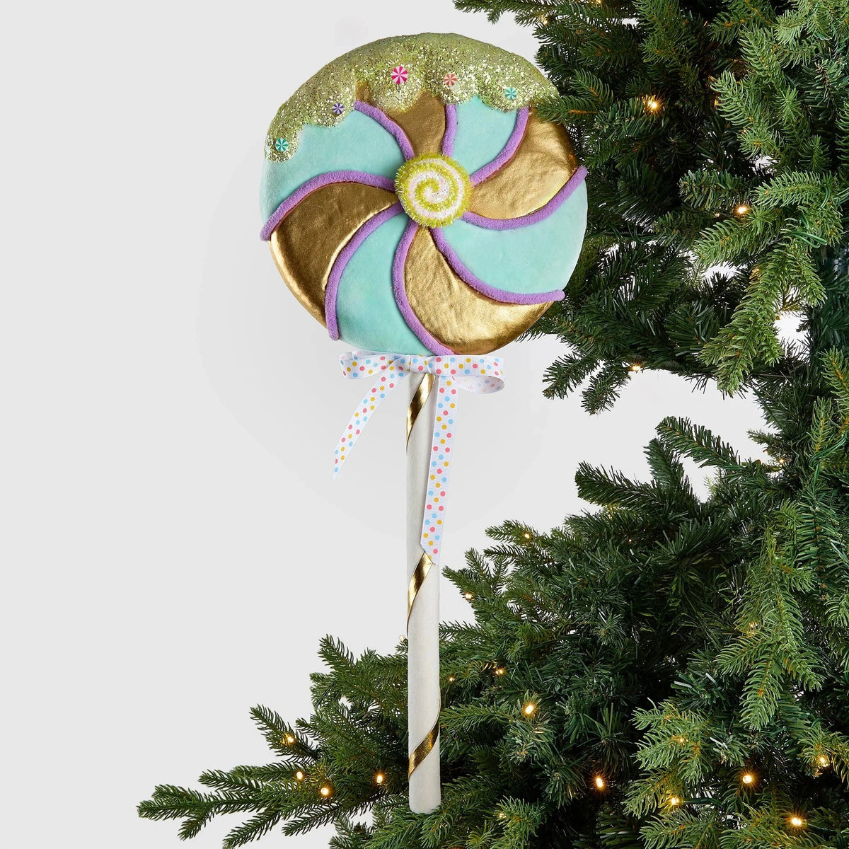 Blue & Gold Pastel Lollipop Ornament