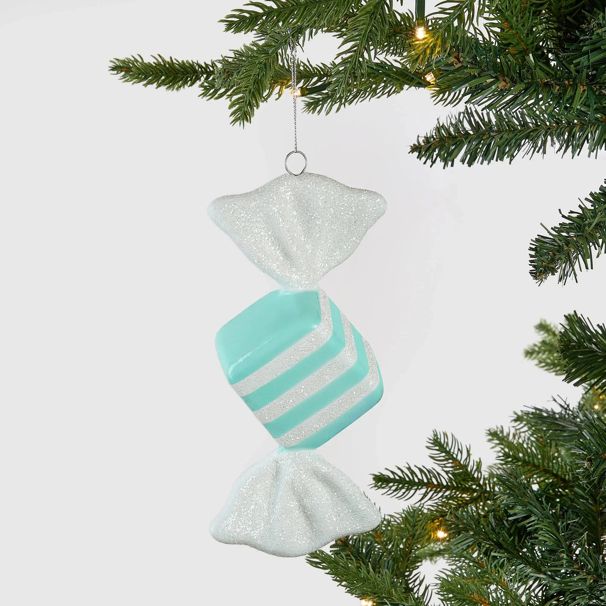 Blue Sugar Dusted OversizedToffee Ornament
