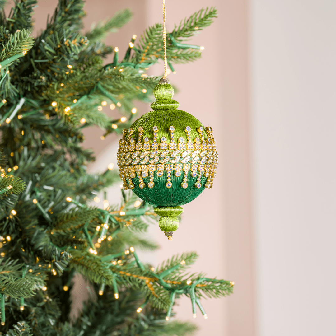 Botanical Embellished Thread Finial Ornament
