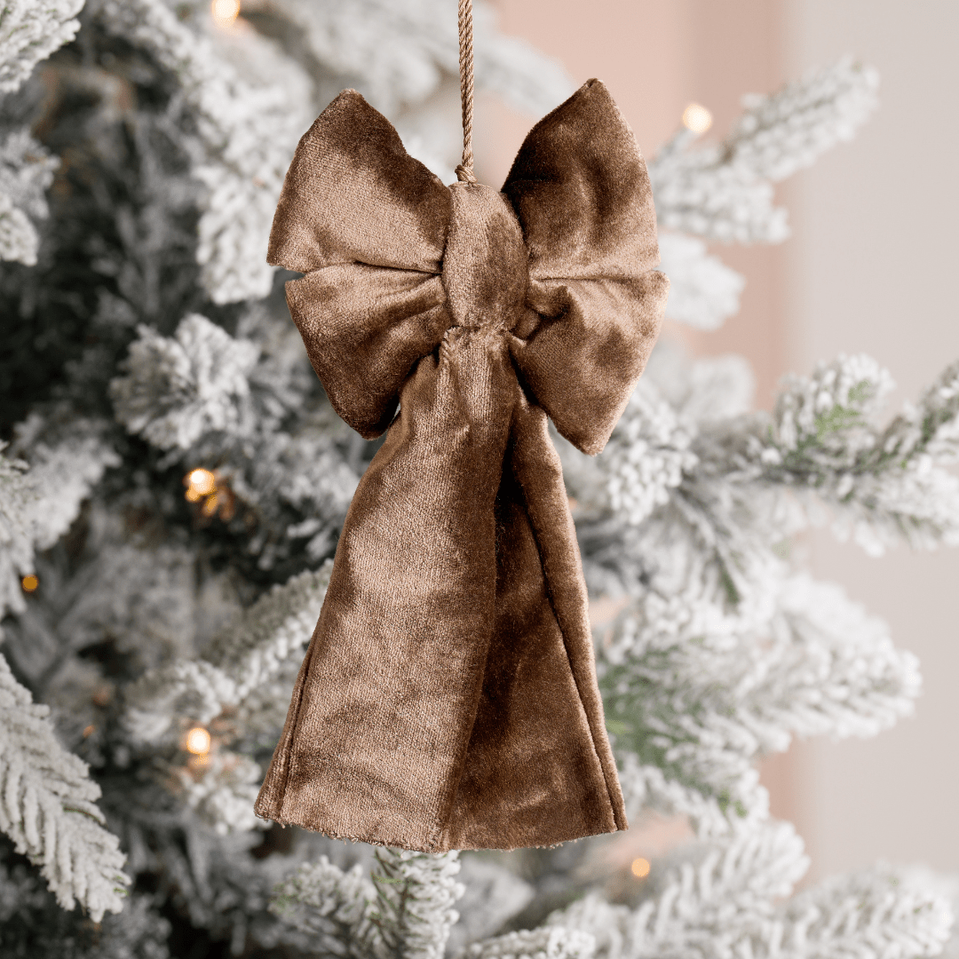 Brown Velvet Bow Ornament