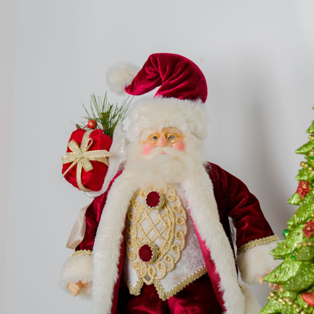 Burgundy Santa Figurine