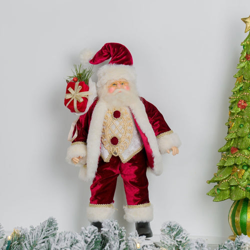 Burgundy Santa Figurine