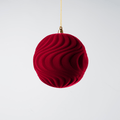 Burgundy Flocked Ball Ornament