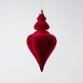 Burgundy Flocked Finial Ornament 10"
