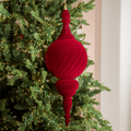 Burgundy Flocked Finial Ornament 23"