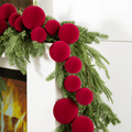 Burgundy Flocked Mixed Ornament Garland 6"