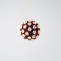 Burgundy Pearl & Rhinestone Velvet Ornament
