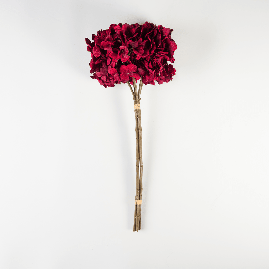Burgundy Velvet Hydrangea Bundle (Set of 5)