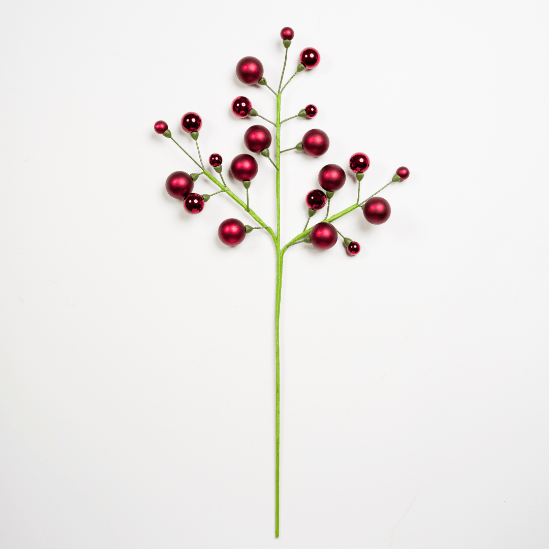 Burgundy Shiny Matte & Ball Spray Pick 27"