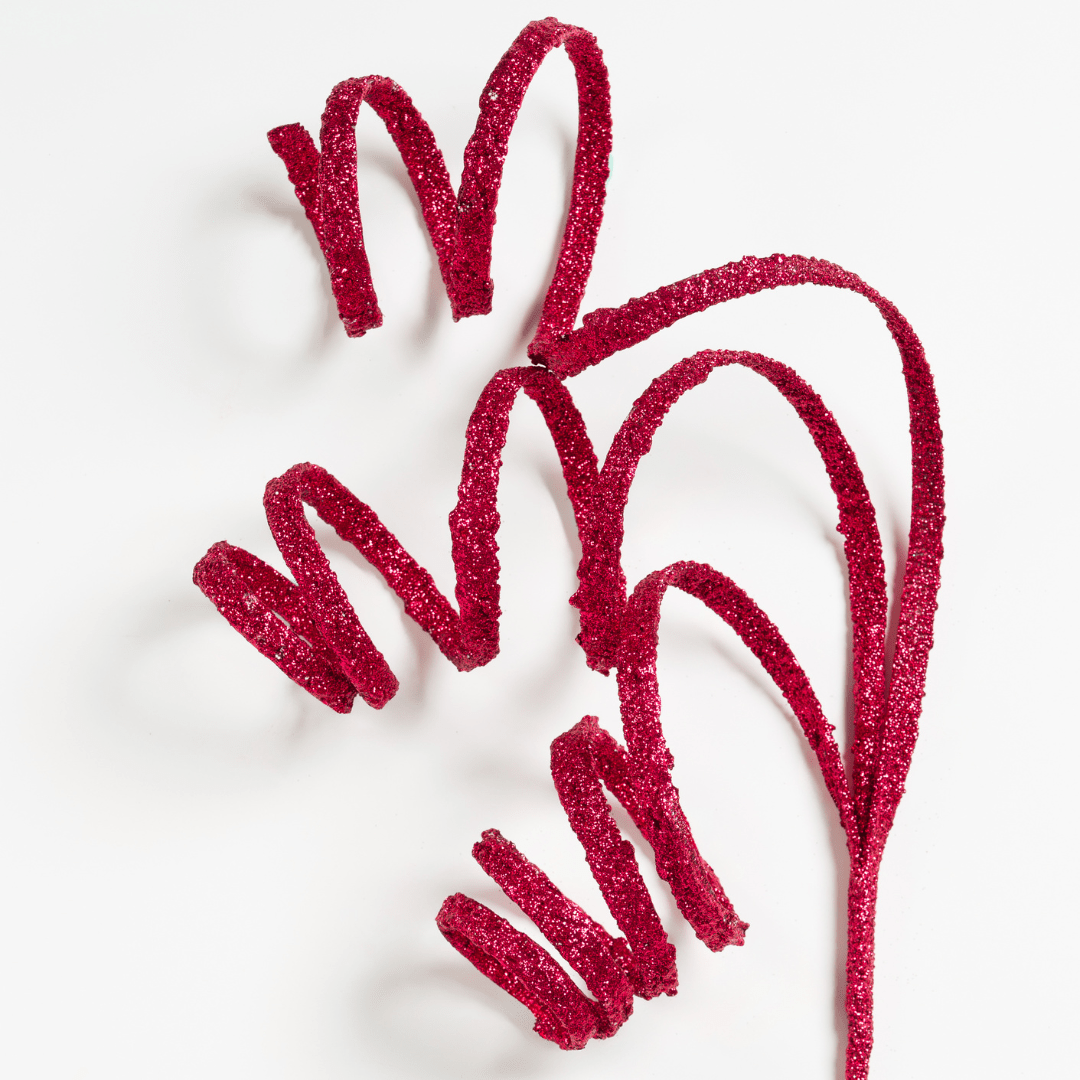 Burgundy Twirl Ribbon Festive Pick