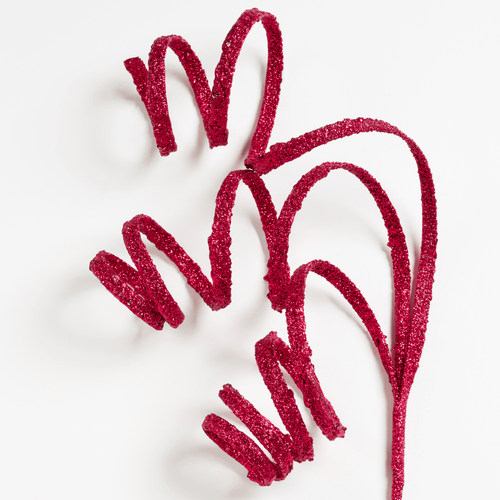 Burgundy Twirl Ribbon Festive Pick